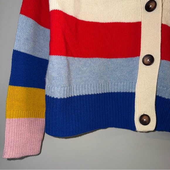 NWT Boden Olivia Multicolor Stripe Wool Cardigan Sweater Women’s Medium - Picture 4 of 8